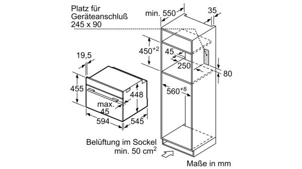 Serie | 8 Einbau-Mikrowelle 60 x 45 cm Edelstahl CFA634GS1 CFA634GS1-3
