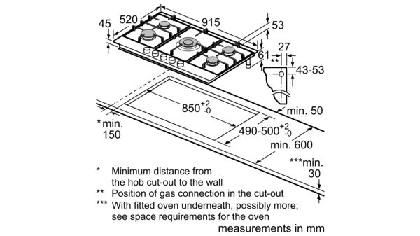 Series 6 Gas hob 90 cm Stainless steel PCR9A5B90I PCR9A5B90I-7