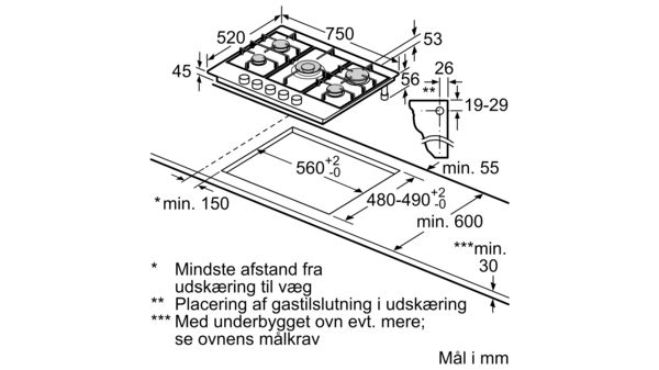 Serie 4 Gaskogesektion 75 cm Rustfrit stål PGQ7B5B90 PGQ7B5B90-7