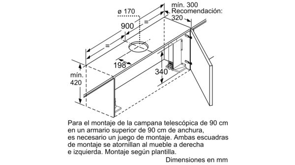 Serie 4 Campana telescópica 90 cm Plateado DFS097A51 DFS097A51-15