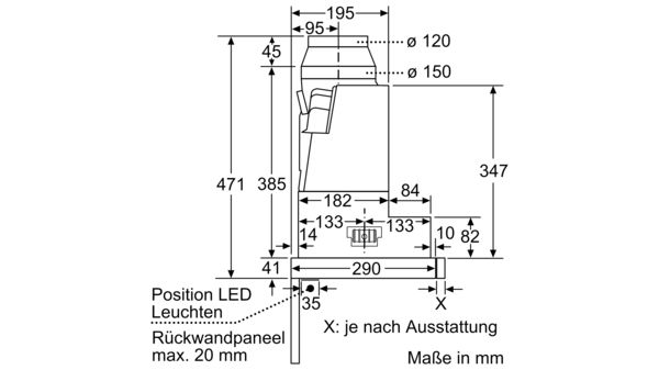 Serie 6 Flachschirmhaube 90 cm Edelstahl DFR097T51 DFR097T51-16