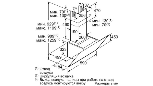 Serie | 4 вытяжка для настенного монтажа 60 cm clear glass white printed DWK67HM20 DWK67HM20-8