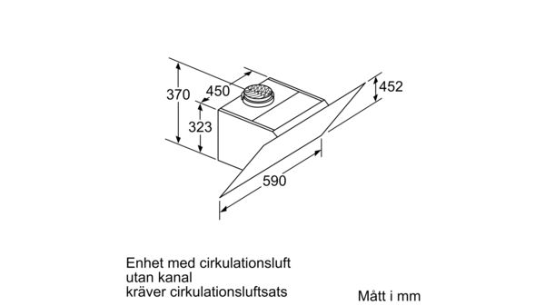 iQ300 Vägghängd köksfläkt 60 cm Klarglas med svart tryck, Svart LC67KGM60 LC67KGM60-11