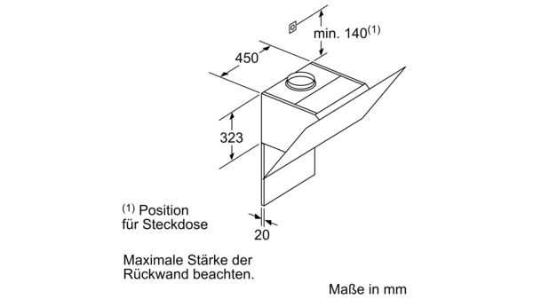 Serie 4 Wandesse 60 cm Klarglas schwarz bedruckt DWK67HM60 DWK67HM60-12