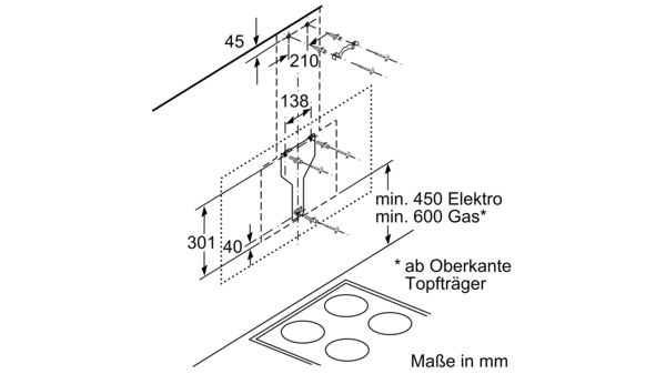 Serie 4 Wandesse 60 cm Klarglas schwarz bedruckt DWK67HM60 DWK67HM60-9