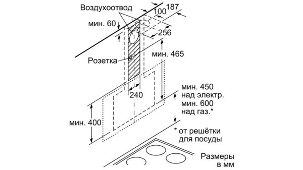 Serie | 4 вытяжка для настенного монтажа 60 cm clear glass white printed DWK67HM20 DWK67HM20-10