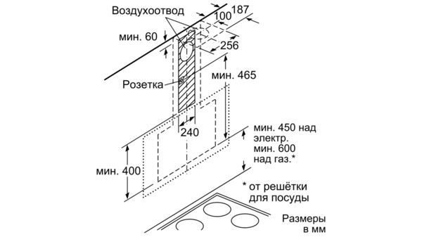 Serie | 4 вытяжка для настенного монтажа 90 cm clear glass black printed DWK97HM60 DWK97HM60-13