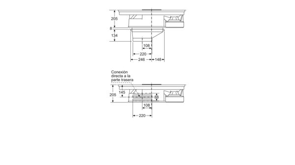 Serie | 6 Placa de inducción con extractor integrado 80 cm PVS851F21E PVS851F21E-5