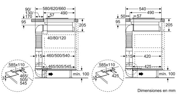 Serie | 6 Placa de inducción con extractor integrado 80 cm PVS851F21E PVS851F21E-6
