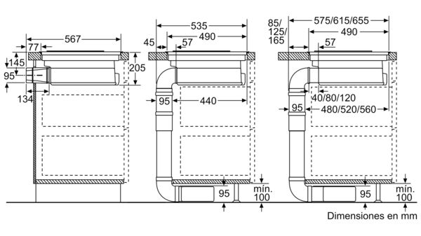 Serie | 6 Placa de inducción con extractor integrado 80 cm PVS851F21E PVS851F21E-7