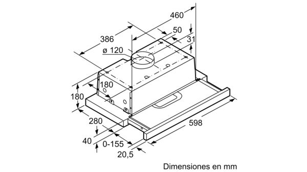 Serie 4 Campana telescópica 60 cm Plata DFT63AC50 DFT63AC50-6