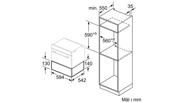 iQ700 Vakuumskuffe til indbygning 60 x 14 cm Sort BV830ENB1 BV830ENB1-9