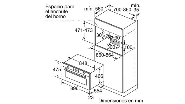 Serie 6 Horno 90 x 48 cm Acero inoxidable VBC5580S0 VBC5580S0-6