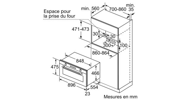 Serie | 6 built-in oven 90 x 48 cm Acien inoxydable VBC5580S0 VBC5580S0-6
