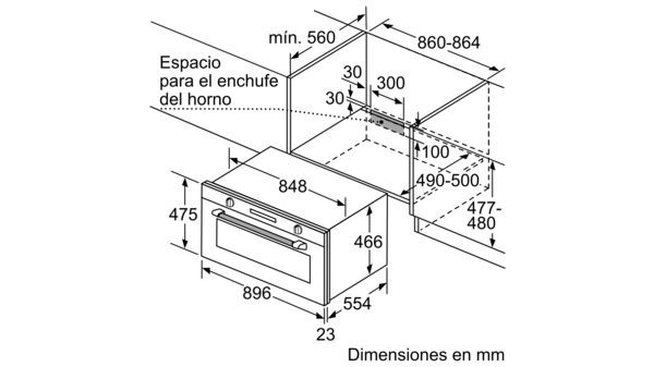 Serie 6 Horno 90 x 48 cm Acero inoxidable VBC5580S0 VBC5580S0-7