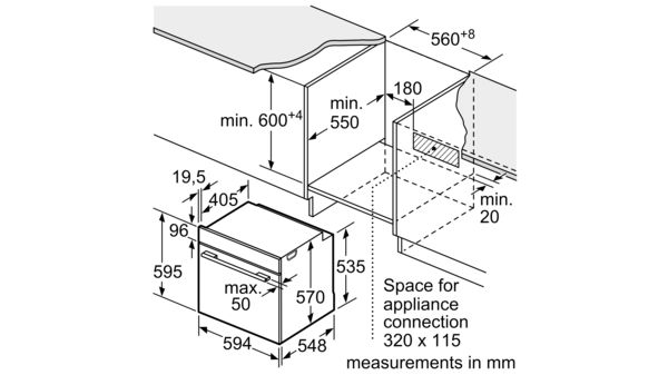 Series 4 Lò nướng âm tủ 60 x 60 cm Màu đen HBA534EB0K HBA534EB0K-5