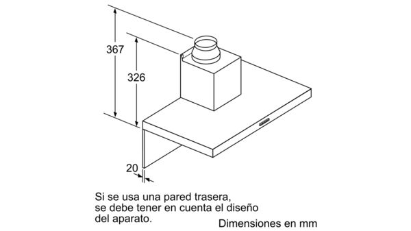 Serie 4 wall-mounted cooker hood 90 cm Acero inoxidable DWB96DM50 DWB96DM50-11