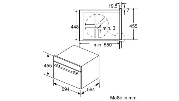 Serie | 6 Einbau-Mikrowelle mit Dampfgarfunktion 60 x 45 cm Schwarz CPA465GB0 CPA465GB0-9
