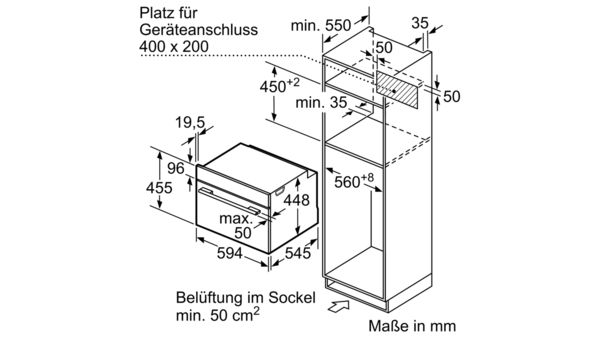 Serie | 6 Einbau-Mikrowelle mit Dampfgarfunktion 60 x 45 cm Schwarz CPA465GB0 CPA465GB0-7