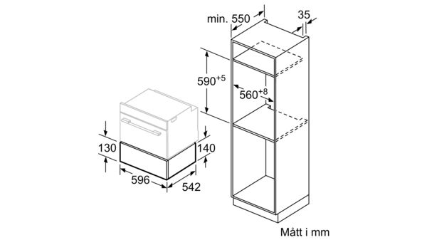 N 70 Vakuumlåda för inbyggnad 60 x 14 cm Grafitgrå N17XH10G0 N17XH10G0-6