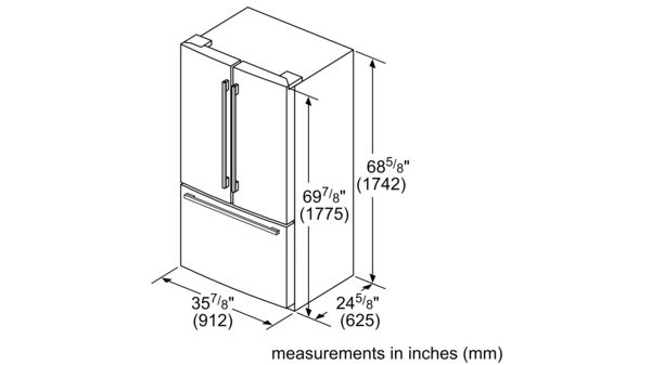 800 Series French Door Bottom Mount Refrigerator 36'' Black B21CT80SNB B21CT80SNB-16