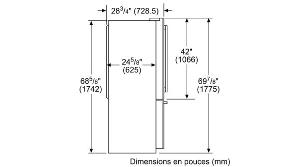 Série 800 Réfrigérateur à portes françaises congélateur en bas 36'' Noir B21CT80SNB B21CT80SNB-15