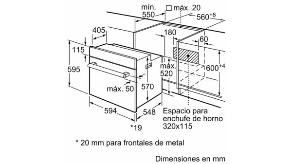 Serie 2 Horno 60 x 60 cm Acero inoxidable HBF011BR0 HBF011BR0-5