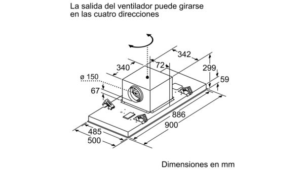 Serie 6 Extractor de techo 90 cm Acero inoxidable DRC97AQ50 DRC97AQ50-15