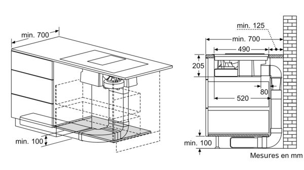 Série 8 Table de cuisson induction avec hotte aspirante intégrée 80 cm avec cadre PXX875D34E PXX875D34E-11