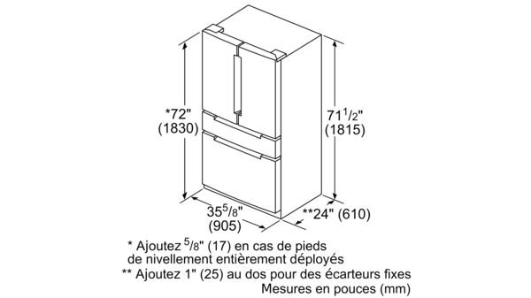 Série 800 Réfrigérateur à portes françaises congélateur en bas 36'' Acier inoxydable facile à nettoyer B36CL80ENS B36CL80ENS-16