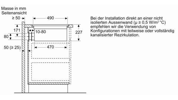 Serie 4 Induktions Kochfeld mit integriertem Dunstabzug 60 cm flächenbündig (integriert) PIE601B15E PIE601B15E-19
