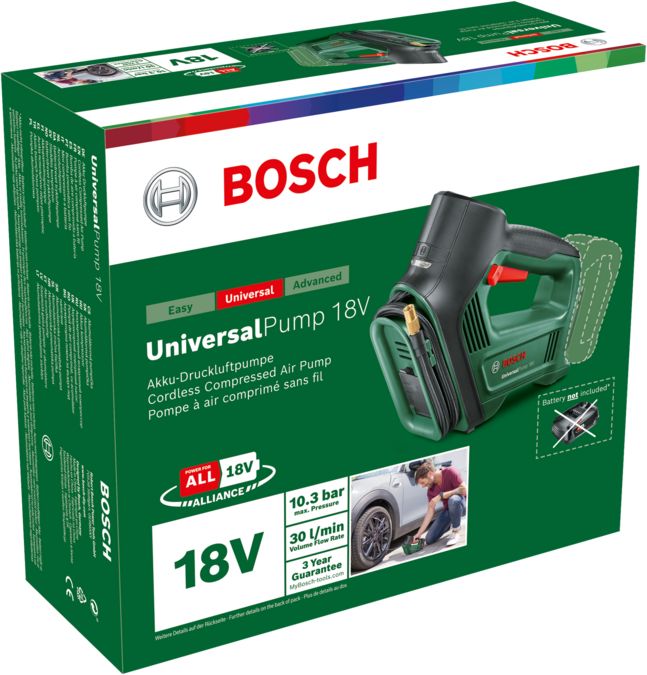 Bosch UniversalPump 18V Akku-Druckluftpumpe + Starter-Set 18V (EU