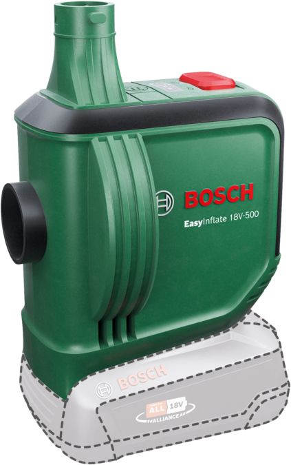 Mini compressore portatile 18V Bosch Easy Inflate 18V-500 (fornito senza  batteria) - Cod. 0603947200 - ToolShop Italia