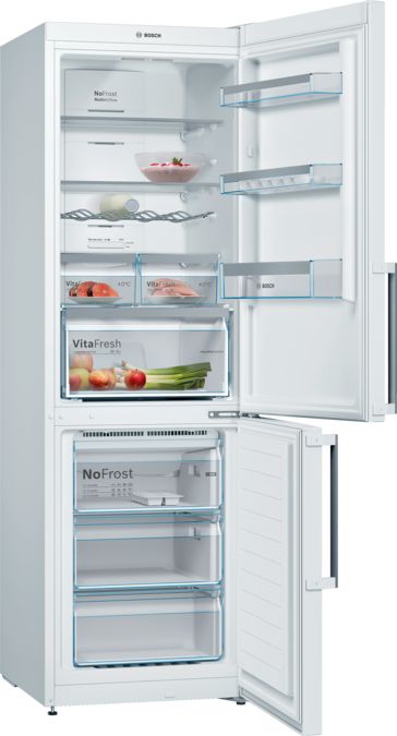Serie 4 Szabadonálló, alulfagyasztós hűtő-fagyasztó kombináció 186 x 60 cm Fehér KGN367WEQ KGN367WEQ-3