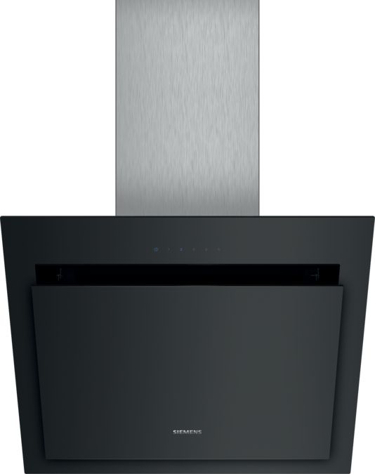 iQ300 Vägghängd köksfläkt 60 cm Klarglas med svart tryck, Svart LC67KGM60 LC67KGM60-1