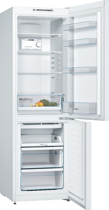 Serie 2 Szabadonálló, alulfagyasztós hűtő-fagyasztó kombináció 186 x 60 cm Fehér KGN36NWEA KGN36NWEA-2