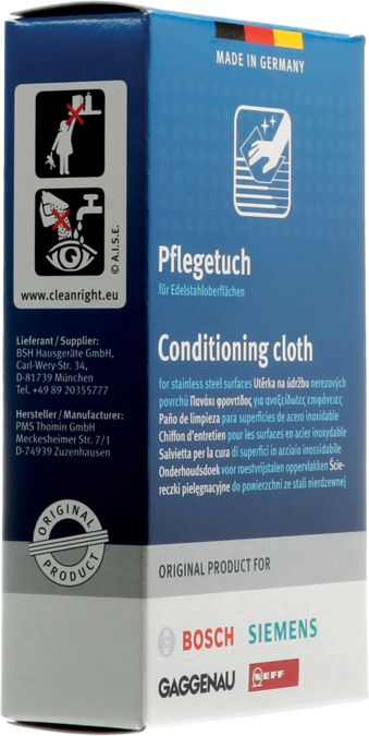 Care product Conditioning cloths for stainless steel surfaces 00312007 00312007-2
