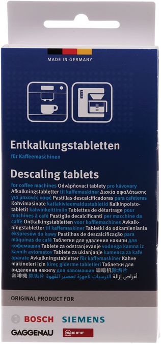 Descaling tablets for coffee machines Contents: 3 pieces (36 gr) - sufficient for 3 treatments 00311821 00311821-2