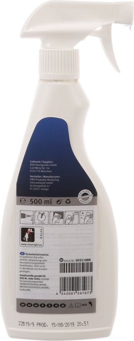 Cleaner for intensive cleaning of refrigerators Content: 500 ml 00311888 00311888-2