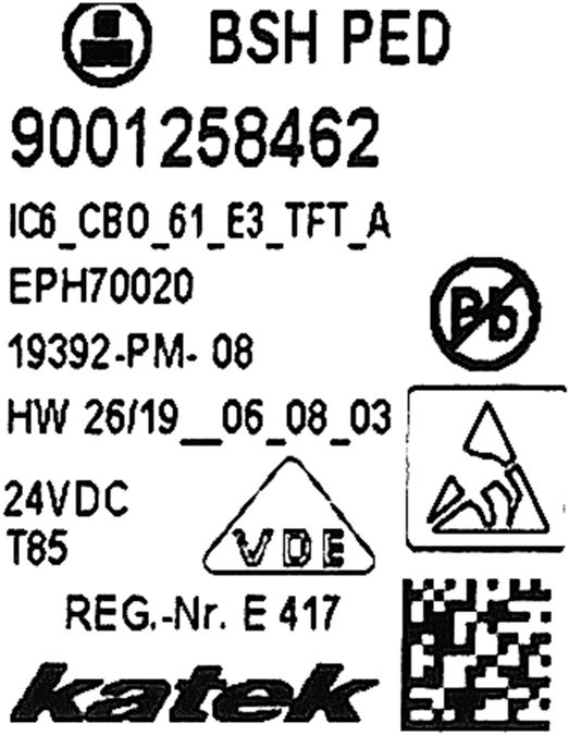 Operating module programmed A test stamp is required to calibrate the touch sensor key. 11017445 11017445-2