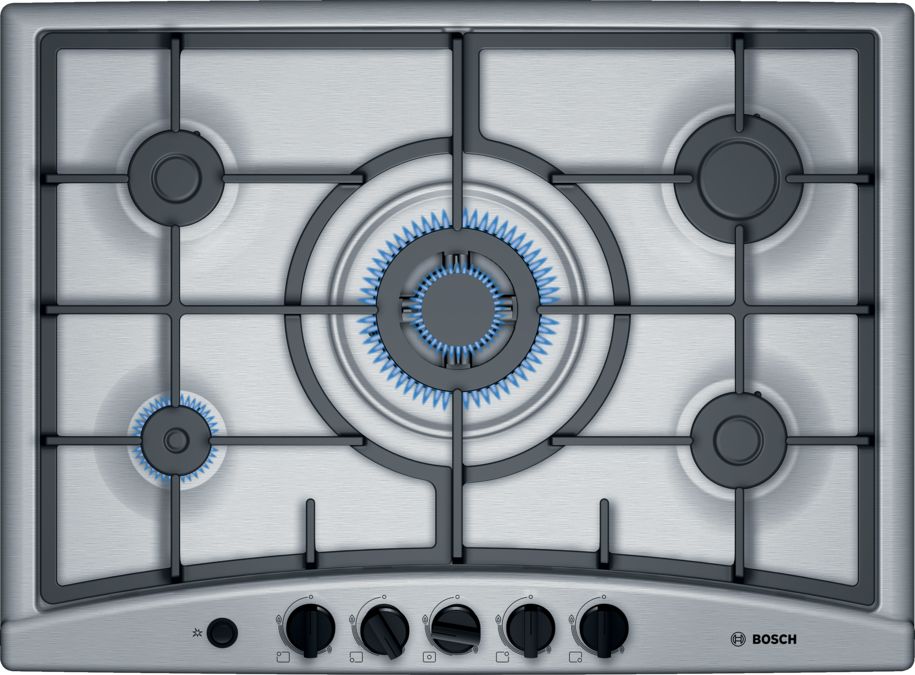 Serie 2 Placa de gas 70 cm Acero inoxidable PGQ7G5A90L PGQ7G5A90L-1