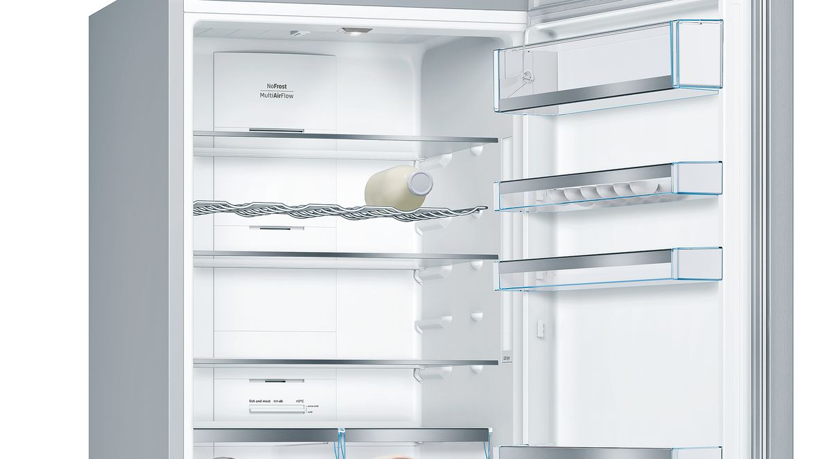 Serie | 6 Szabadonálló, alulfagyasztós hűtő-fagyasztó kombináció 193 x 70 cm Nemesacél (ujjlenyomat mentes borítás) KGN56AI30 KGN56AI30-4