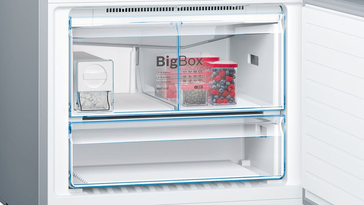 Serie | 6 free-standing fridge-freezer with freezer at bottom 186 x 86 cm Stainless steel (with anti-fingerprint) KGN86AI40B KGN86AI40B-6