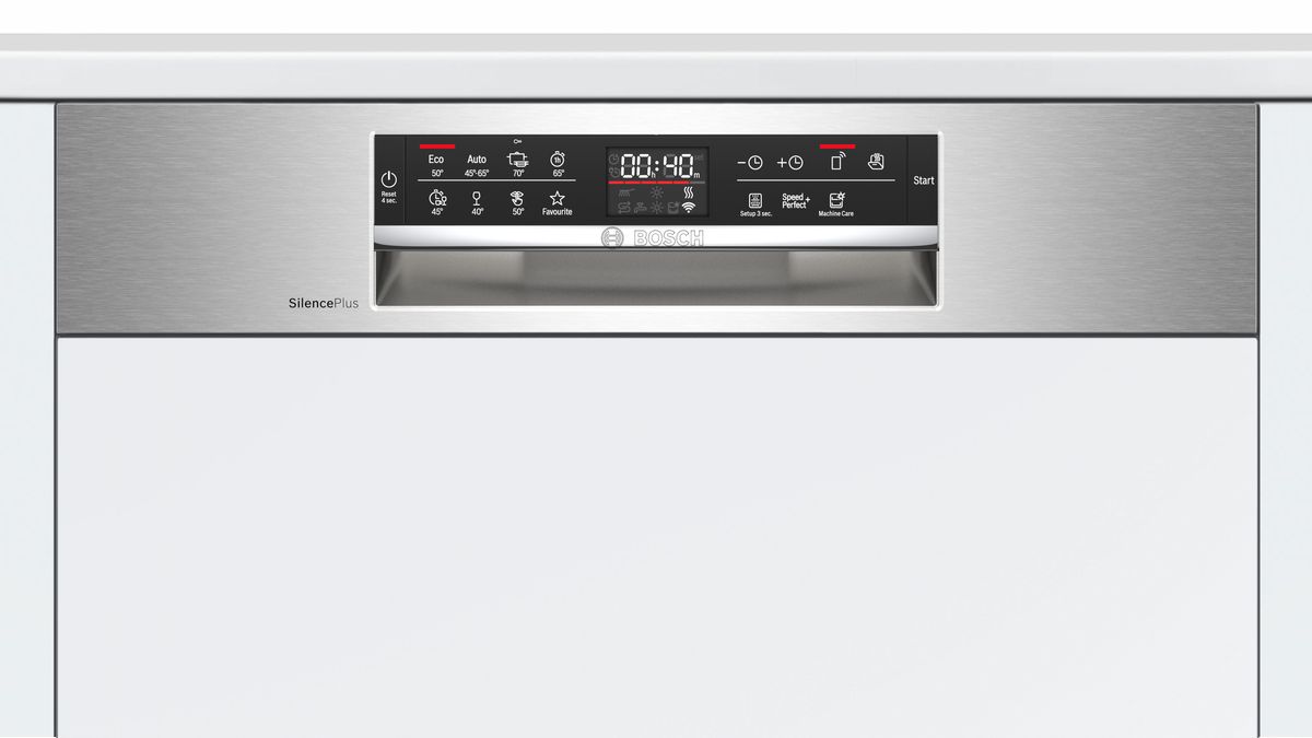 Serie 6 Félig beépíthető mosogatógép 60 cm Szálcsiszolt acél SMI6ECS51E SMI6ECS51E-3