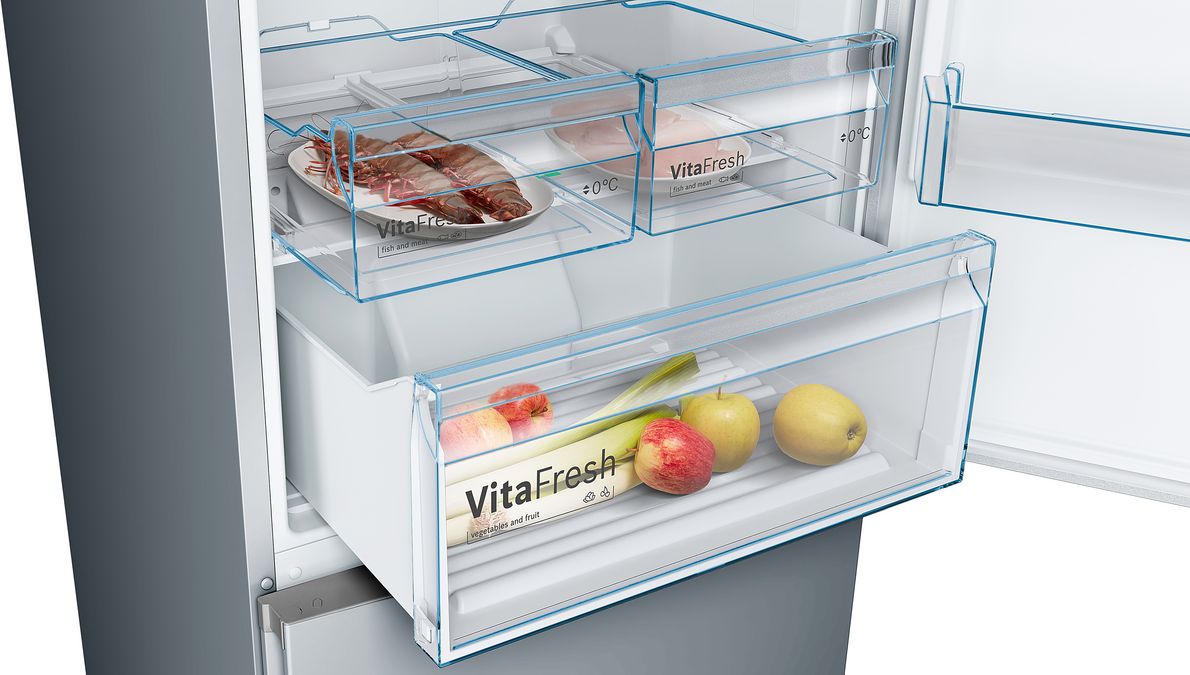 Series 4 Free-standing fridge-freezer with freezer at bottom 203 x 70 cm Stainless steel look KGN49XLEA KGN49XLEA-6