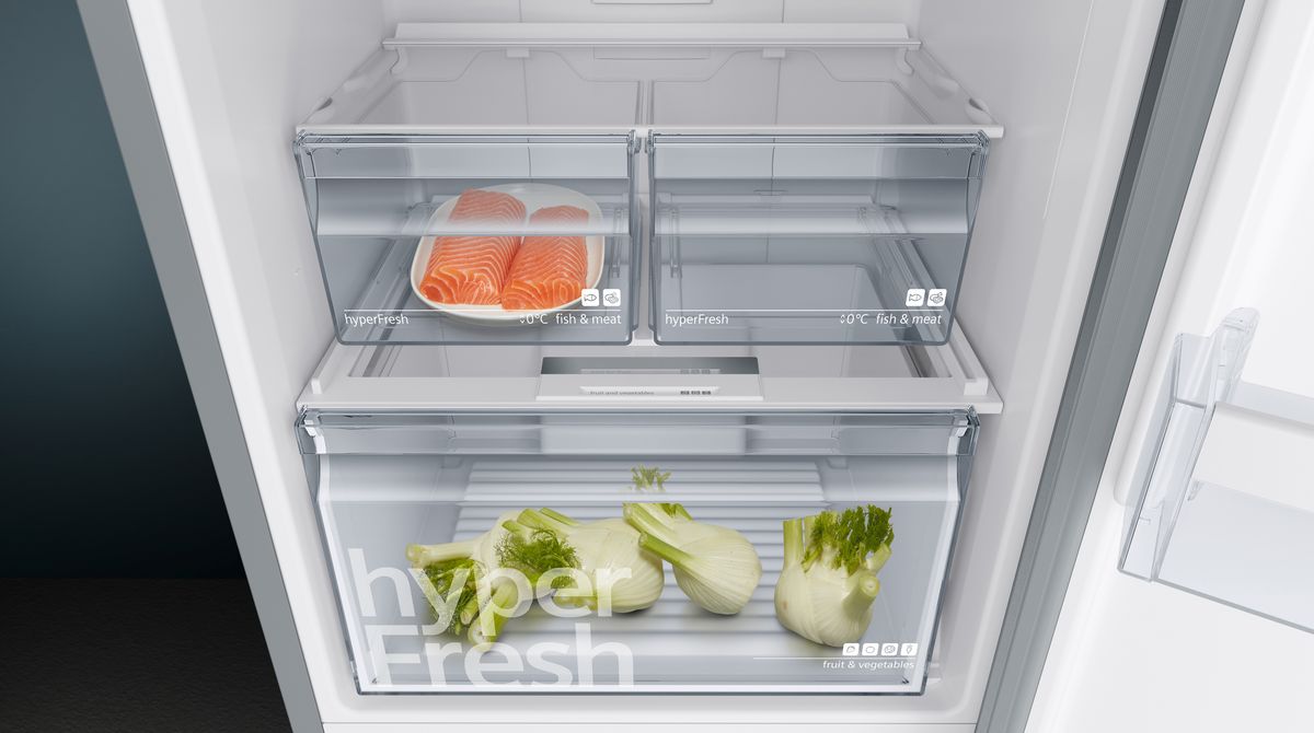 iQ300 Køle-/fryseskab 203 x 70 cm Fingeraftryk afvisende børstet stål , Total noFrost KG49NXIEP KG49NXIEP-6