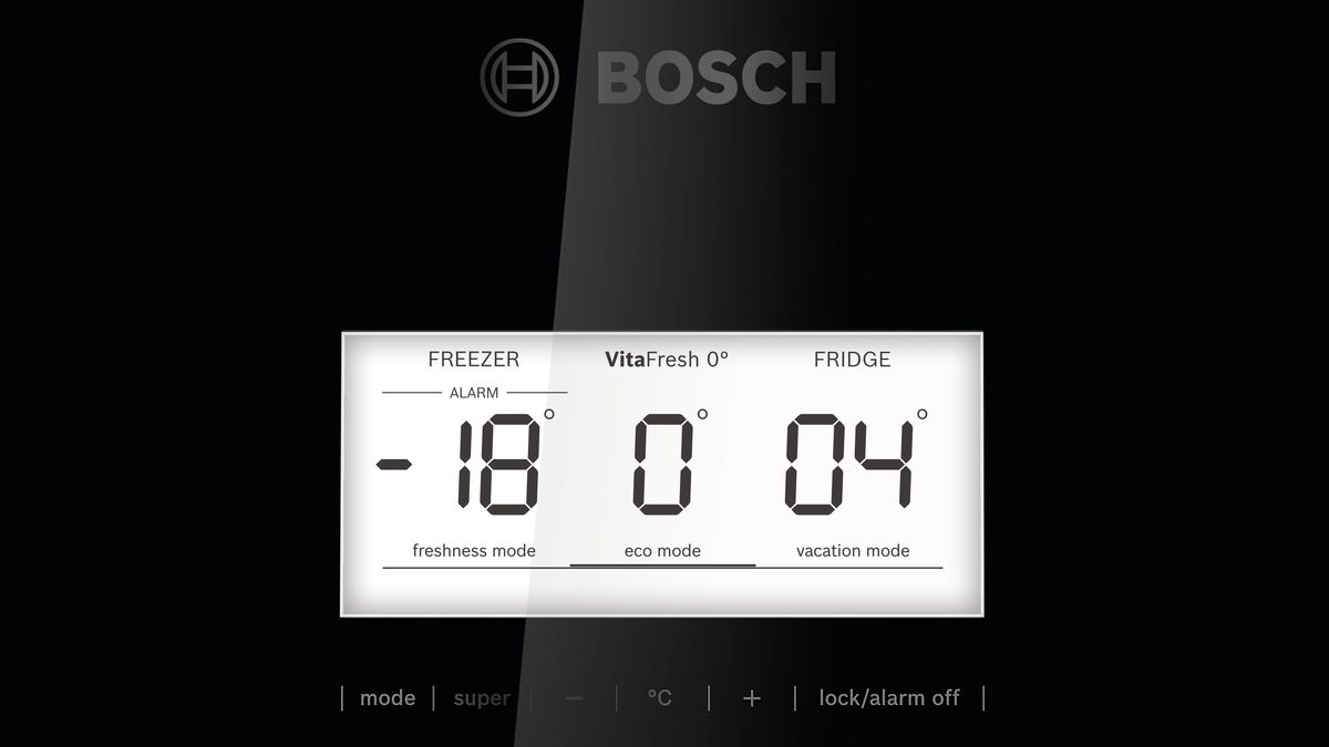 Serie | 8 free-standing fridge-freezer with freezer at bottom, glass door 193 x 70 cm Zwart KGF56SB40 KGF56SB40-3
