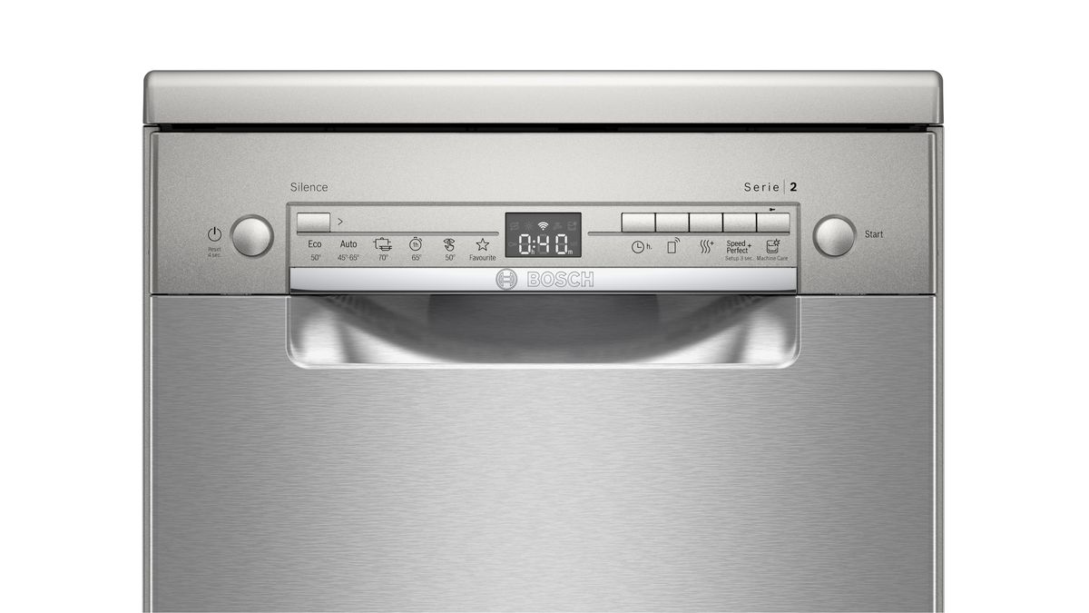 Serie 2 Szabadonálló mosogatógép 45 cm Szálcsiszolt acél színű SPS2HKI57E SPS2HKI57E-2