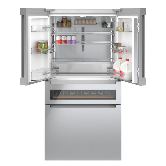 800 Series French Door Bottom Mount Refrigerator, Glass door 36'' Stainless Steel B36CL81ENG B36CL81ENG-7