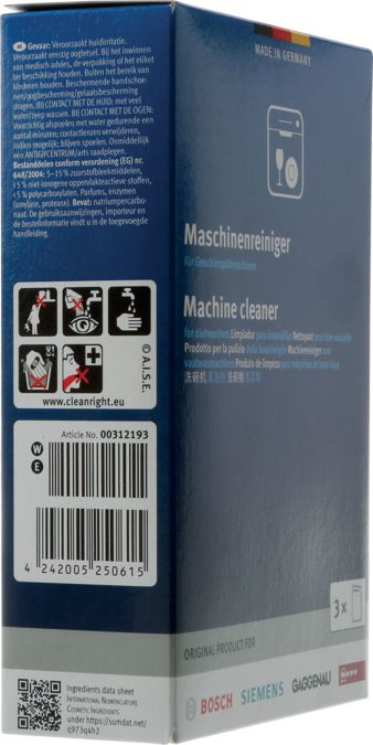 Machine Cleaner for dishwashers 00312193 00312193-2